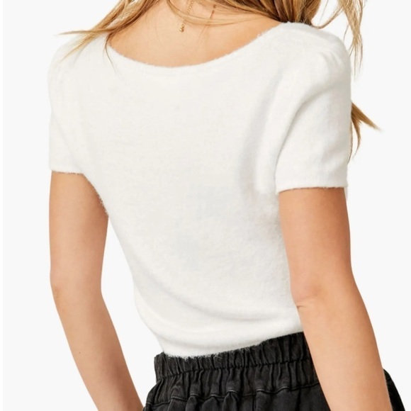 NWT Free People Intimately Keep Me Warm Crop Sweater in Ivory. Size Large - Picture 4 of 14